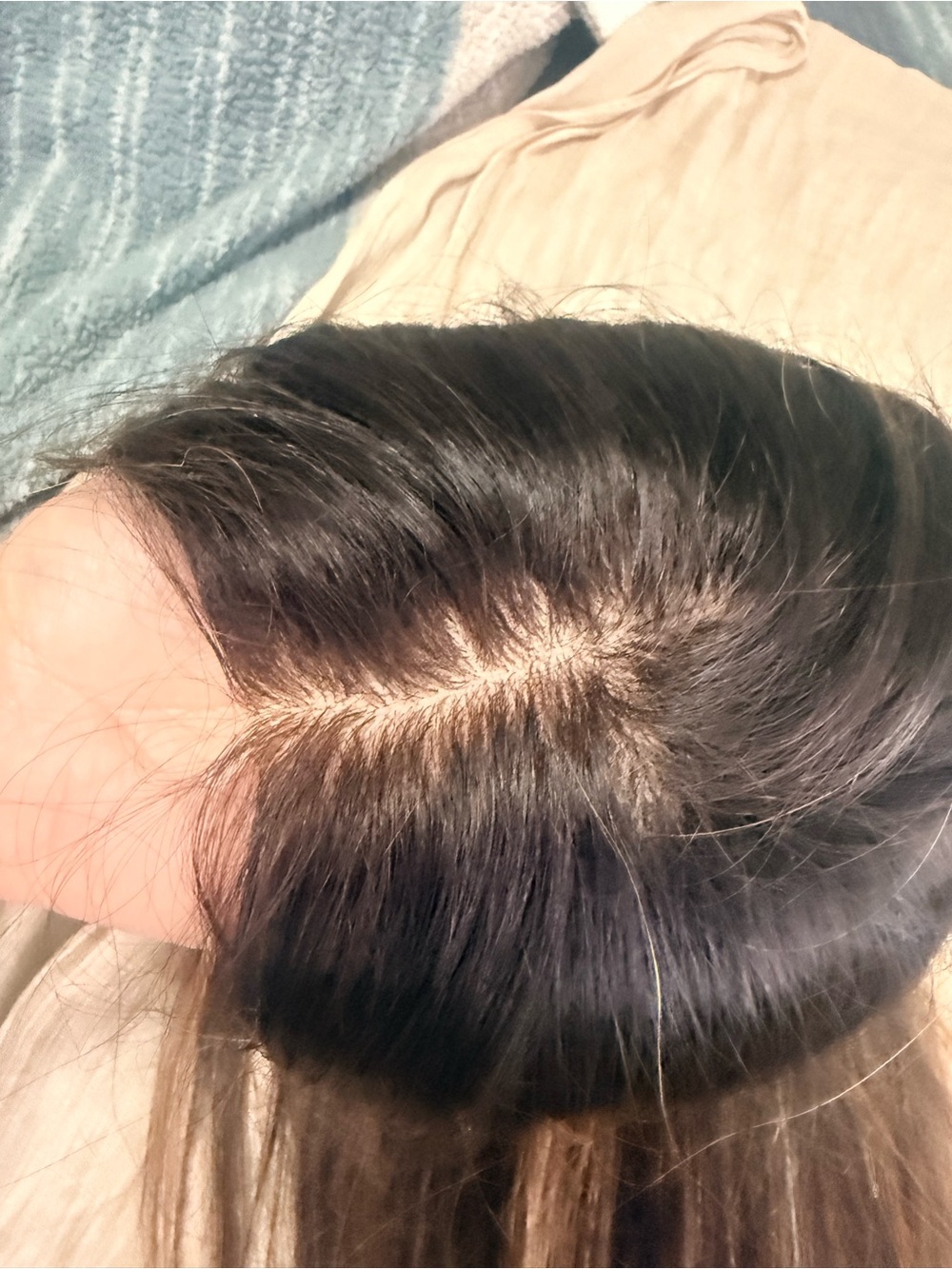 Women Hair Highlighted Brown Wig / Extension - Brown with Blonde Highlights